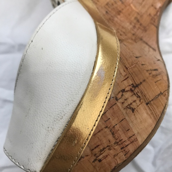 White peep toe wedges - Picture 5 of 6